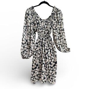 ASTR the Label Floral Cutout Mini Dress | Puff Sleeve